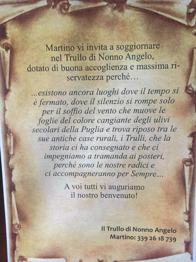 Il Trullo Di Nonno Angelo San Marco Hotell Locorotondo Eksteriør bilde